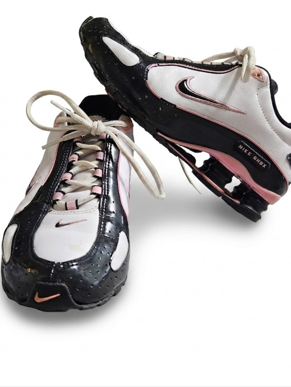 Vintage 2008 Nike Shox NZ White Black Perfect Pink Sneakers Size 8.5